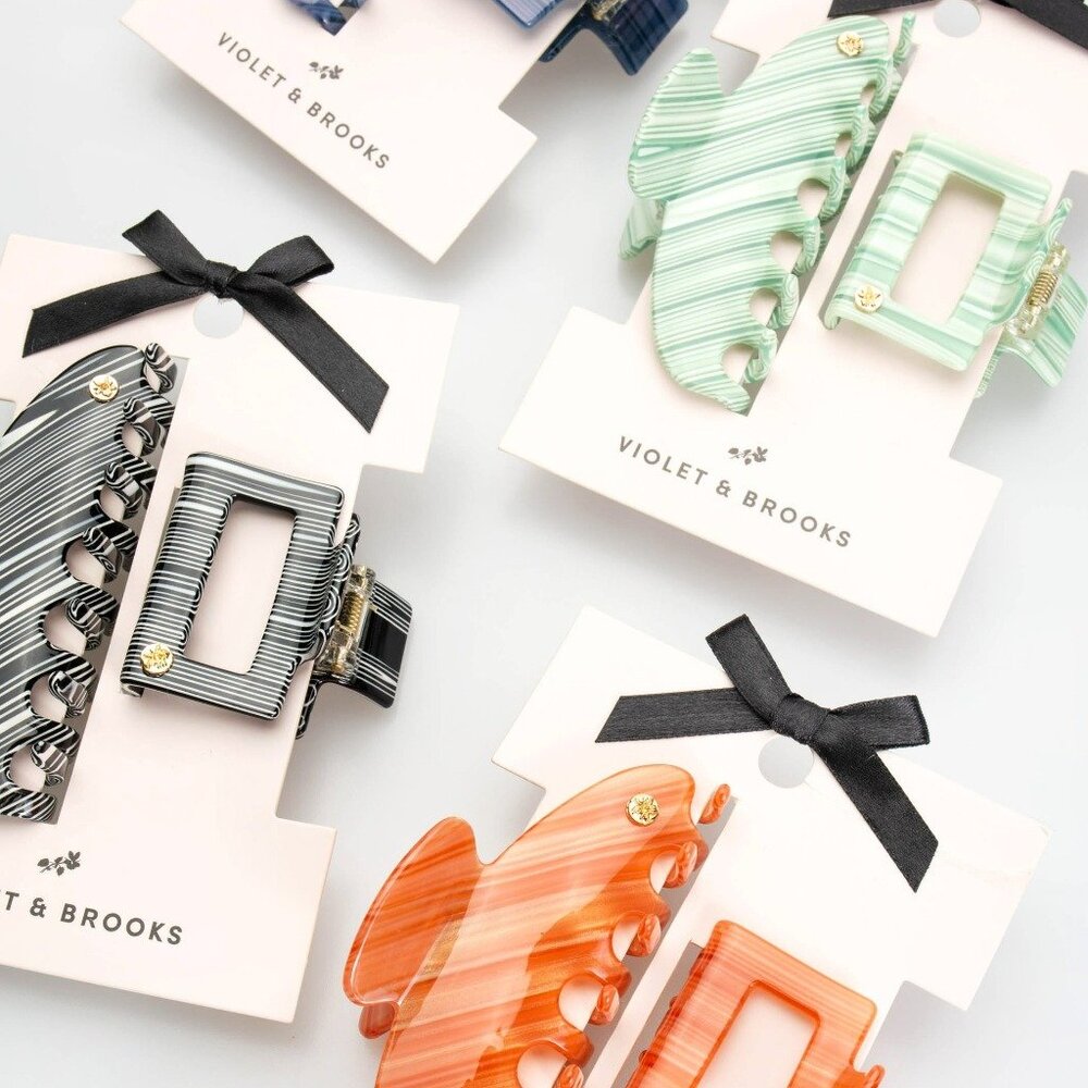 Colorful Acetate Hair Claw Pair
